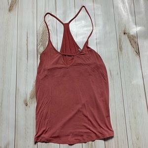 Mauve Pink Racerback Tank Top w Keyhole